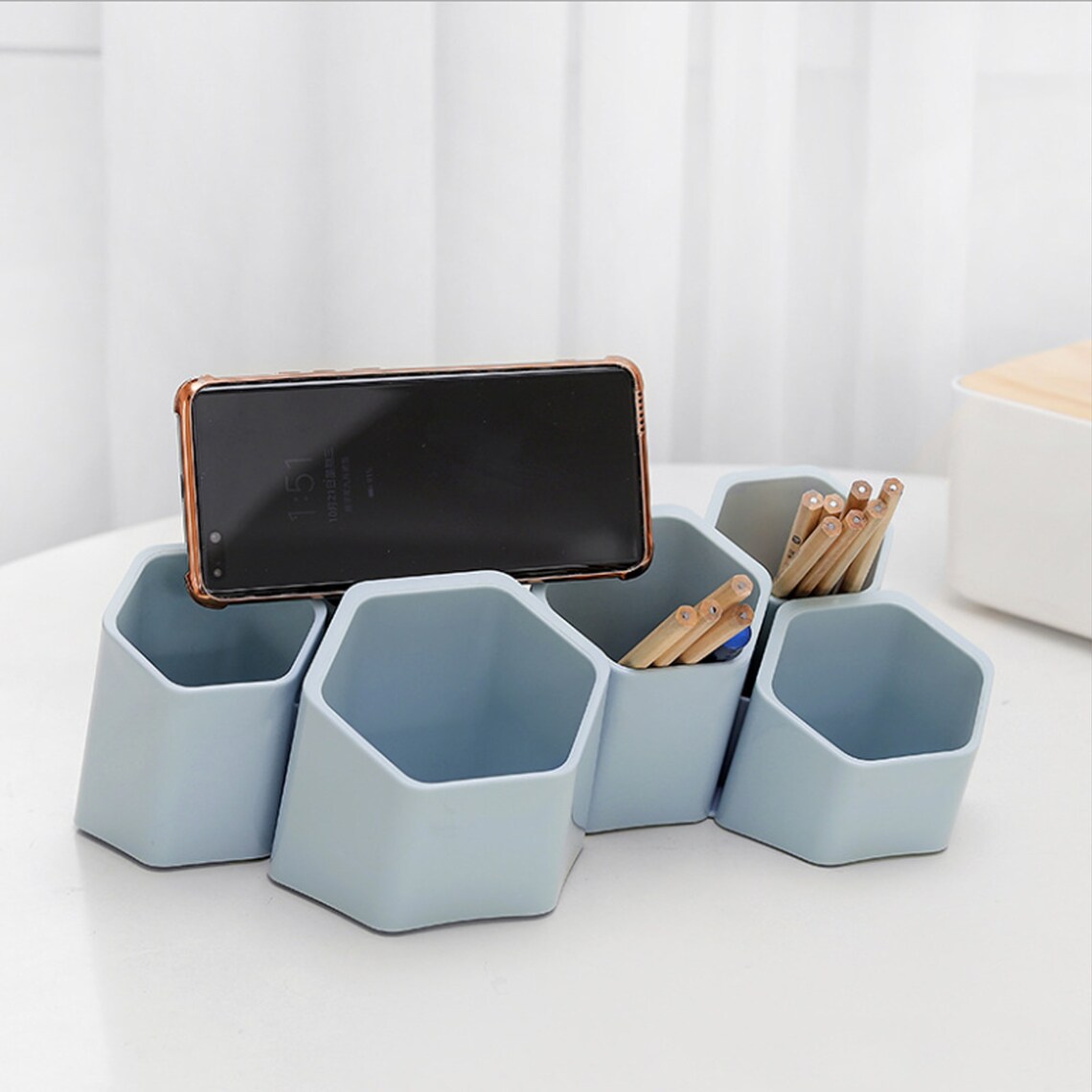 Hexagonal Pen Holder Combination Pen Holder Minimalist Etsy