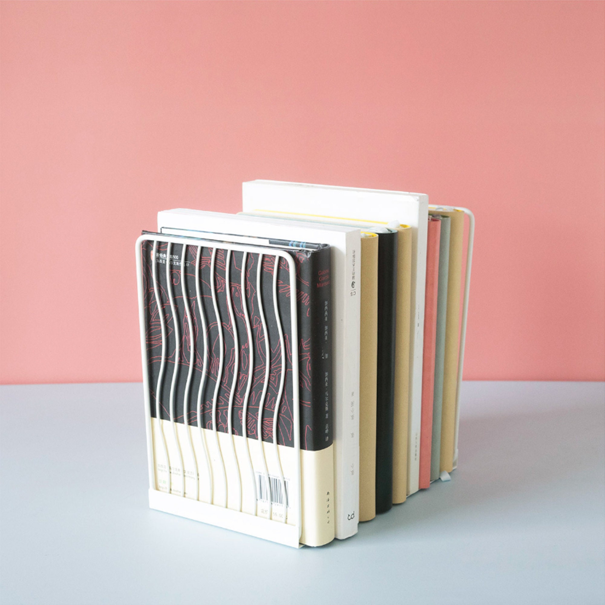 Curved Metal Bookends Lshaped Bookends Metal Minimalist Etsy