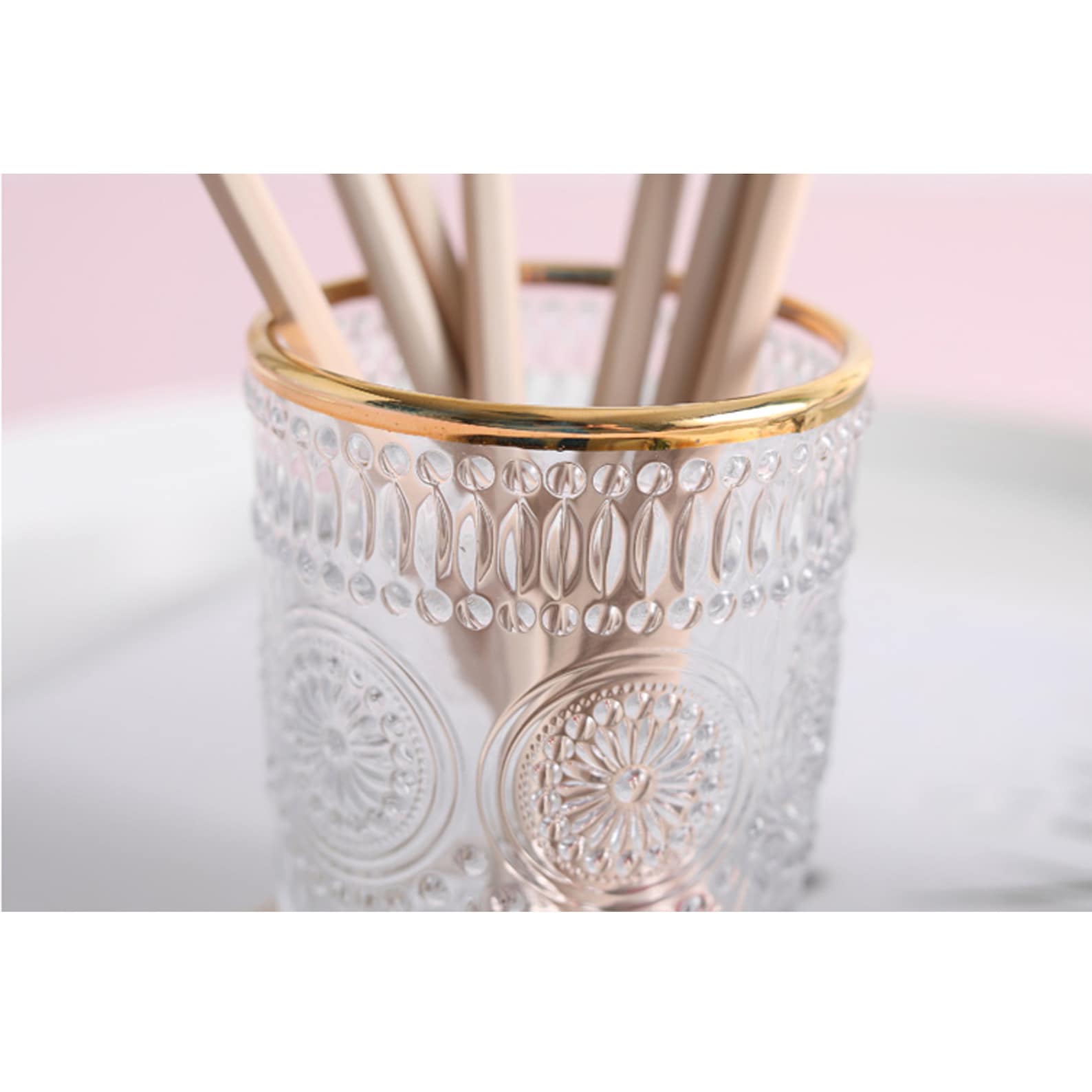 Round Glass Pen Holder Baroque Style Pen Holder Personalized Etsy