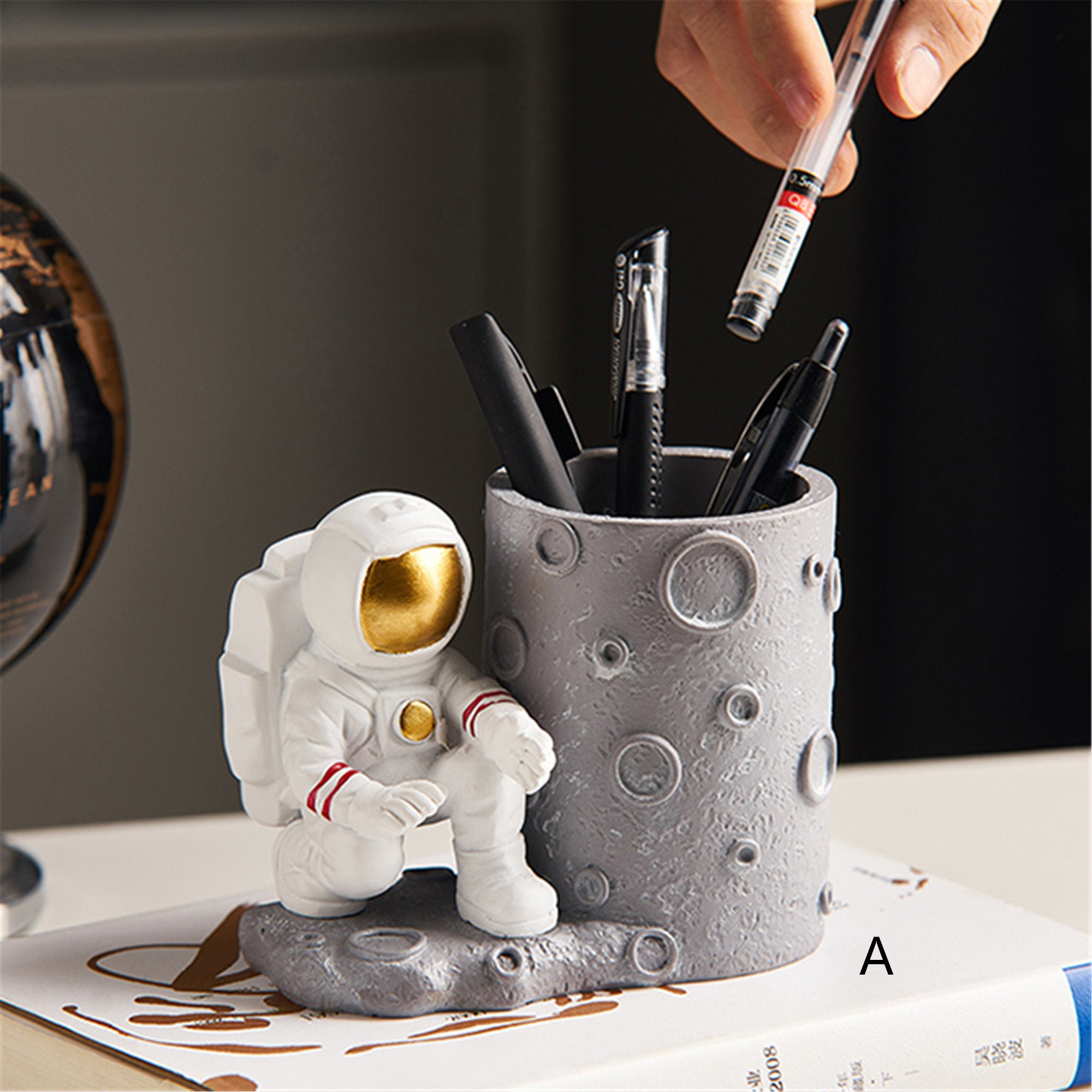 Astronaut Pen Holder Creative Office Desktop Home Living Room Etsy