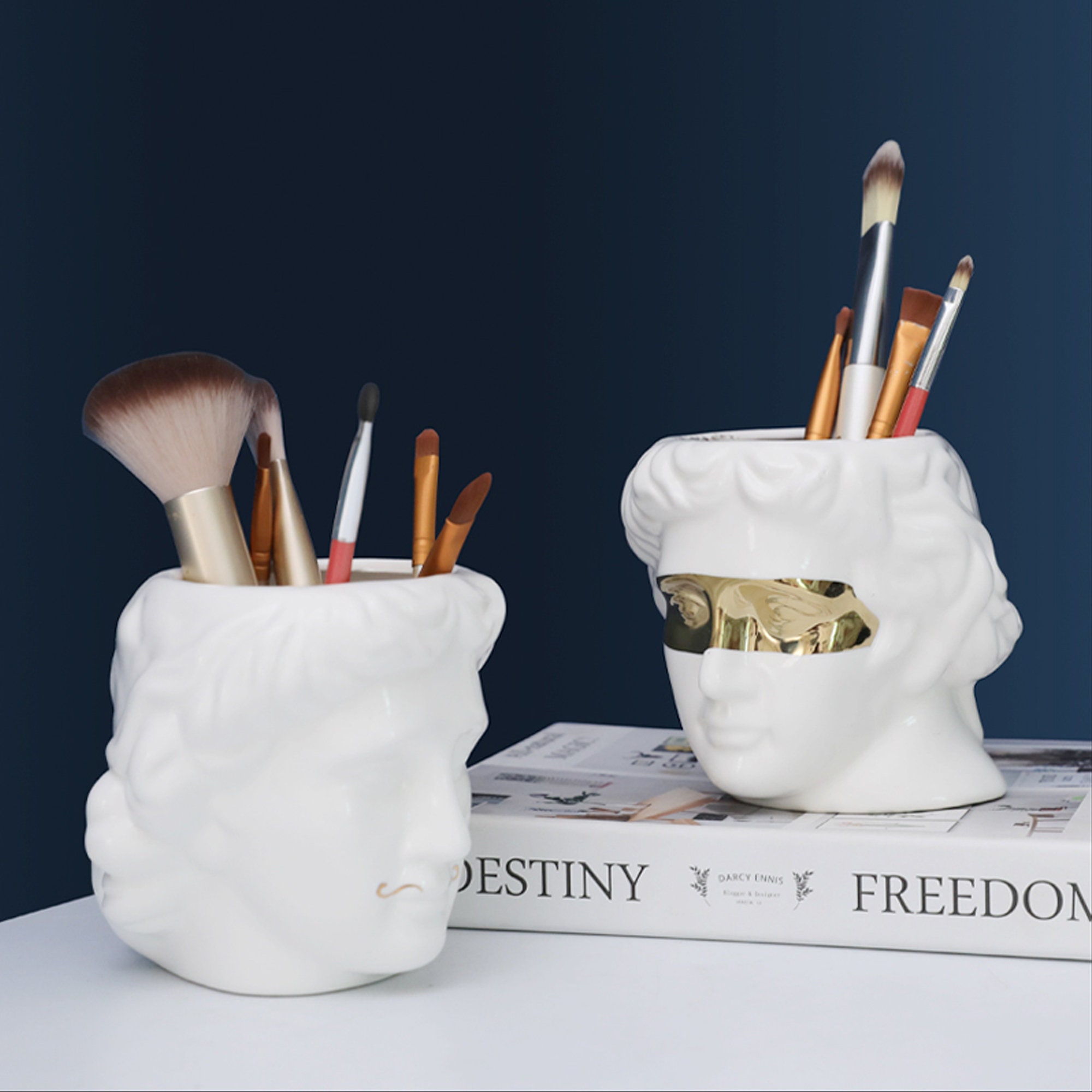 David Head Pen Holder Minimalist Pen Holder Ceramic Art Pen Etsy