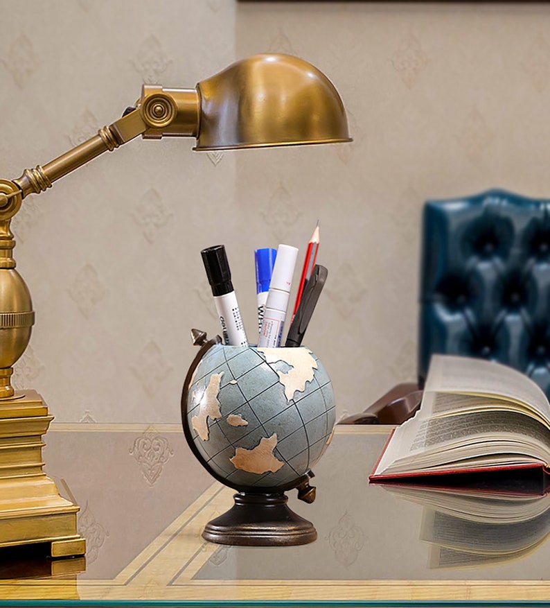 Globe Pen Holder Retro Minimalist Pen Holder Pen Storage Etsy