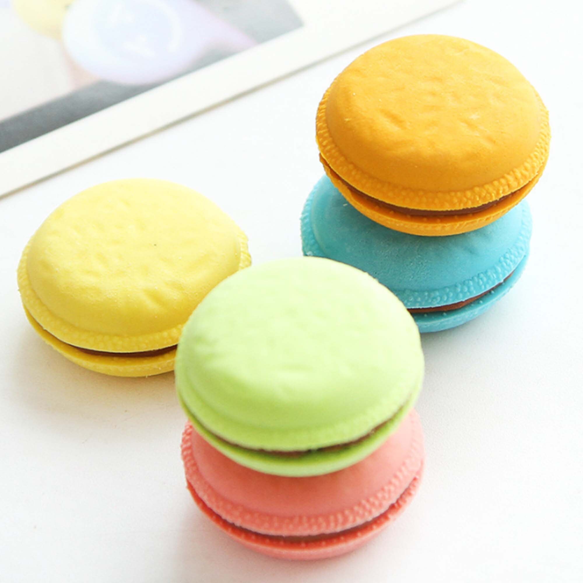 Macaron Erasers 1 Box of 5 Erasers Cute Creative Erasers Etsy