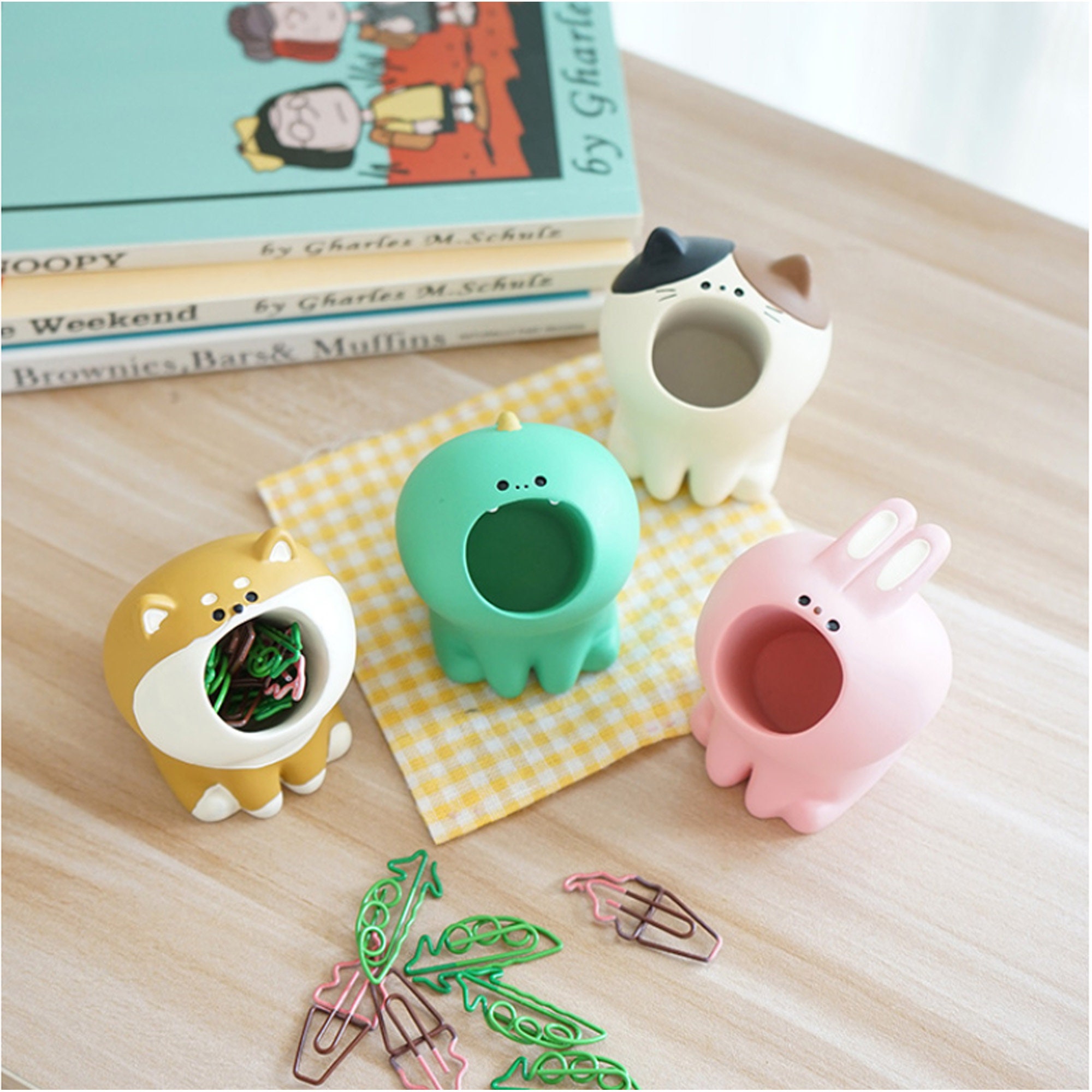 Cute Animal Pen Holder Doll Decoration Pen Holder Stationery Etsy