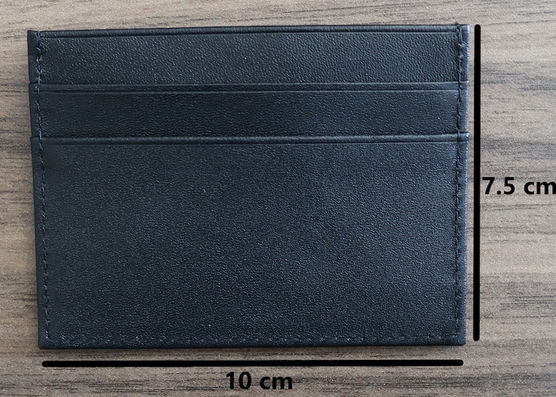 Porte-cartes personnalisable en cuir avec des initiales ou prénom image 5