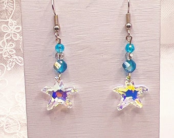 Crystal Starfish Earrings