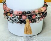 Pink Tassel Mala Bracelet