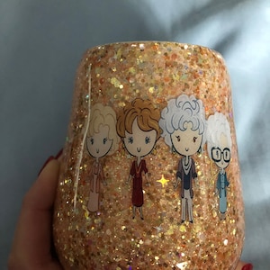 Glittered golden tumbler