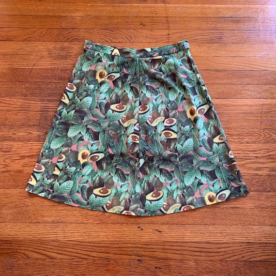 60s Avocado Print Skirt