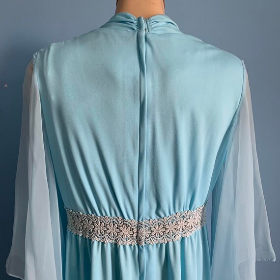 Magical 60's Blue Fairy Evening Gown with Sheer A… - image 4