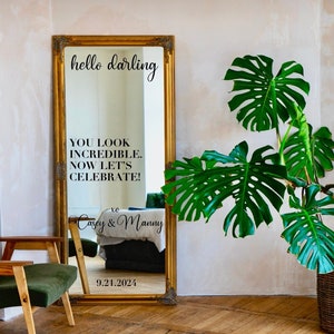 Custom Wedding Mirror Decal: Welcome Sign, Vinyl Lettering
