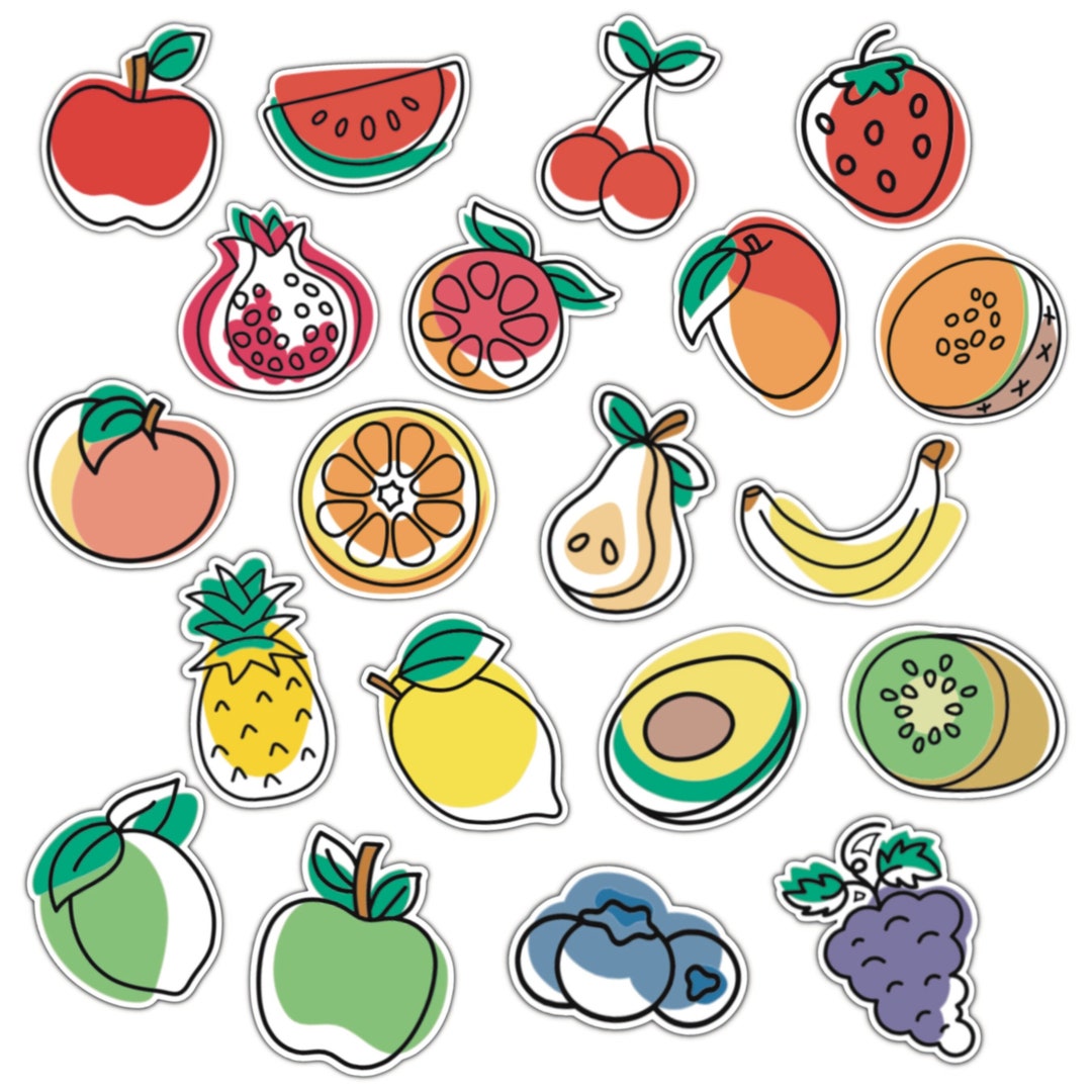 Fruit Sticker Pack Fruit Stickers Cute Fruit Sticker Pack Apple ...
