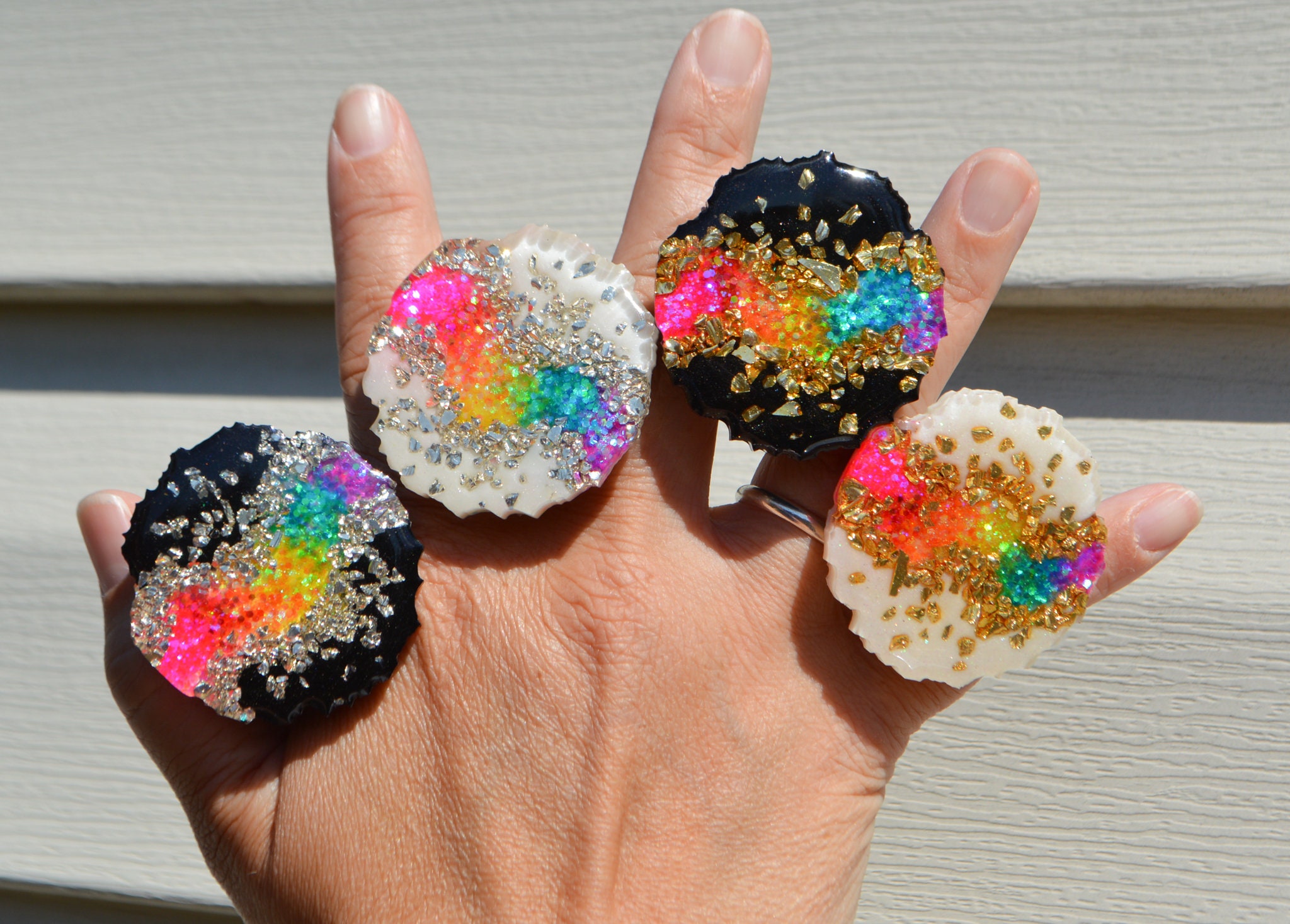 Geode Agate Phone Grip Rainbow Geode Popsocket Glitter Resin Etsy