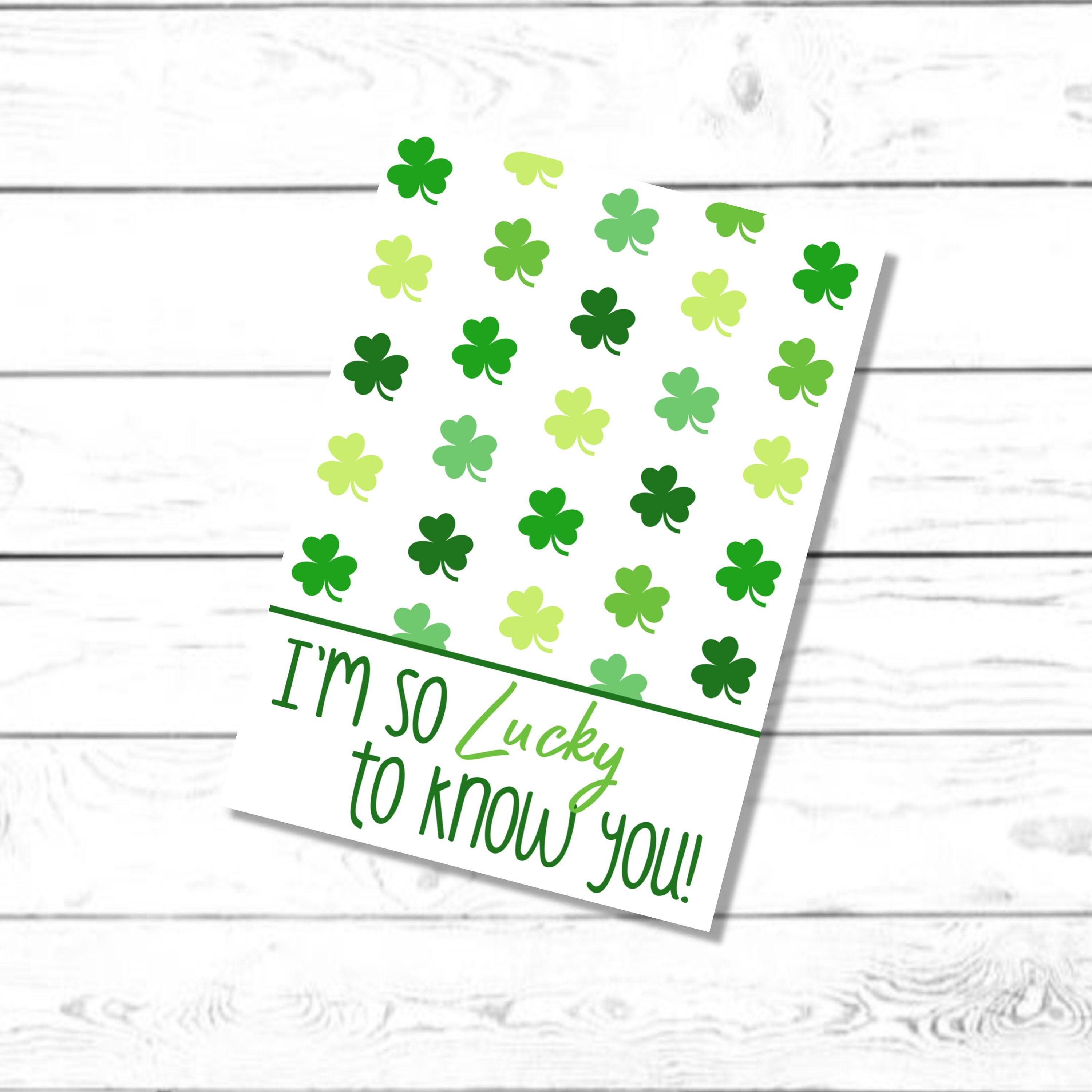I'm lucky to know you printable background favor cards | Etsy