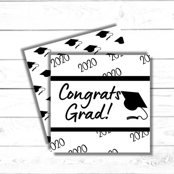 Congrats Grad Graduation printable square tags 2 | Etsy