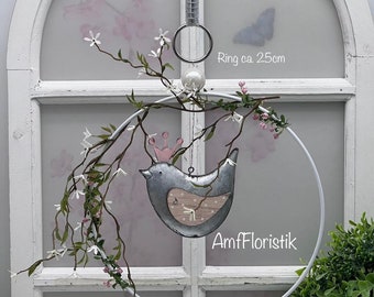 Fensterdeko Metall Vögel Ring 25cm