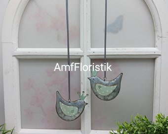 Fensterdeko Metall Vögel 2er Set