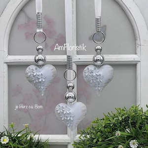 Fensterdeko 3er Set Metall Herzen Motiv1, 3er, 8cm