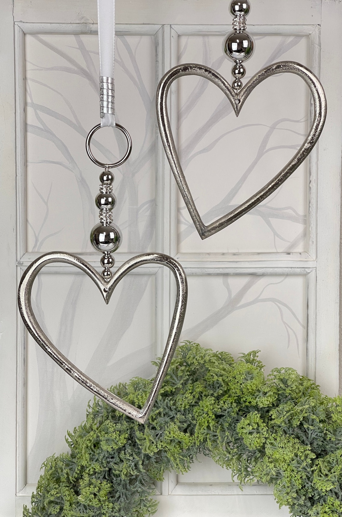 Fensterdeko zum Hängen 18cm Alu Herz Etsy