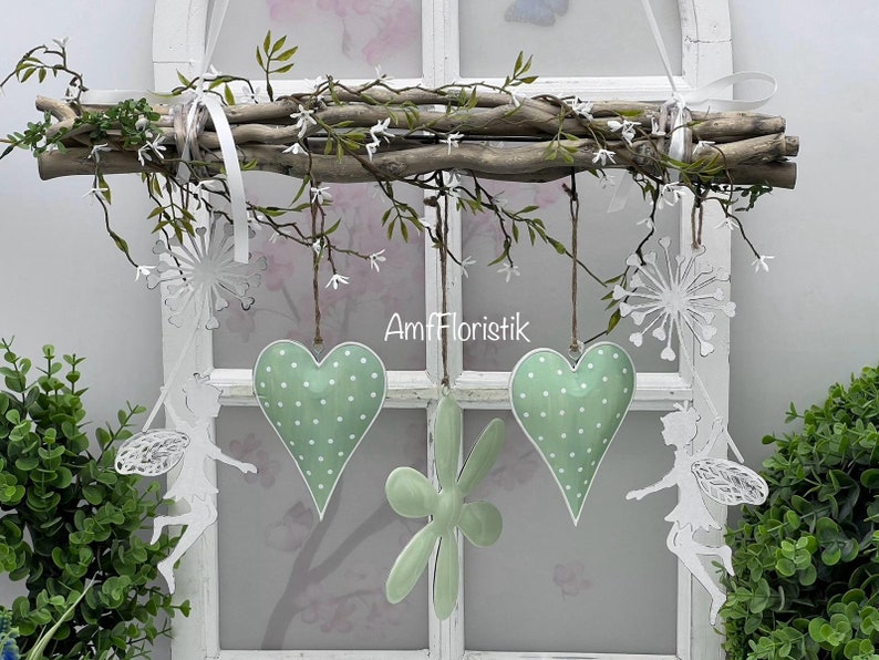 Fensterdeko Hänger Metall Blume Frühlingsdekoration Bild 1