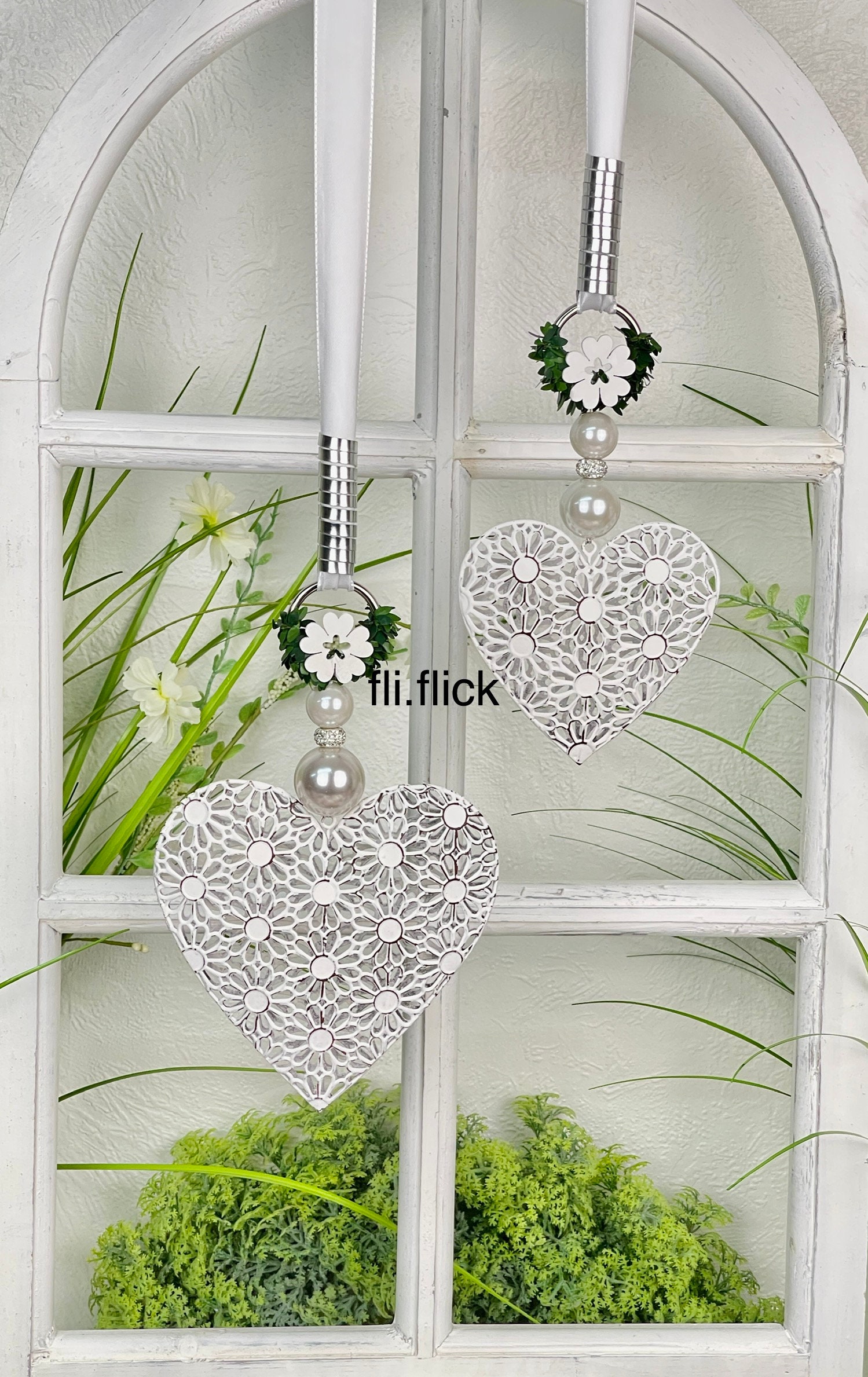 Fensterdeko Herz in 2 Großen 11/15cm Fensterdekoration | Etsy