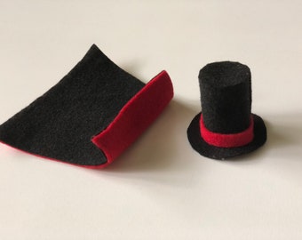 Vampire cape and top hat costume for pets and small animals