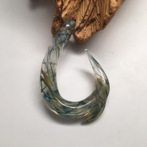 Glass Fish Hook Necklace (h0014)
