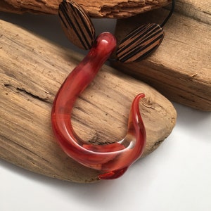 Glass Fish Hook Necklace (h0018)