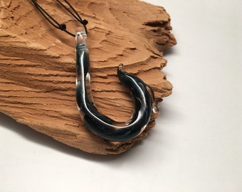 Glass Fish Hook Necklace (h0016)