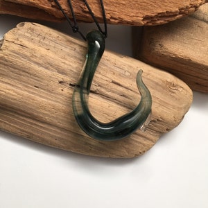Glass Fish Hook Necklace (h0011)