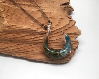 Glass Fish Hook Necklace (h0027)