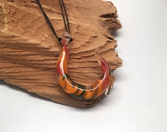 Glass Fish Hook Necklace (h0017)