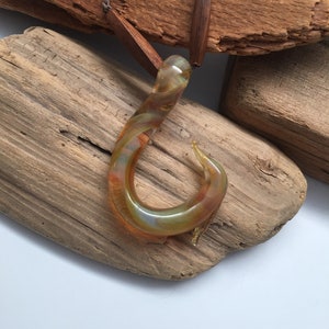 Glass Fish Hook Necklace (h008)