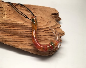 Glass Fish Hook Necklace (h004)