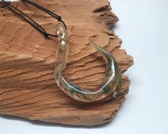 Glass Fish Hook Necklace (h0021)