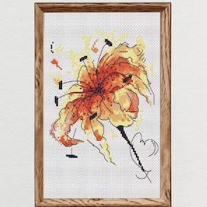 Lily Cross Stitch Pattern flowers pdf pattern plants sweet cross stitch  instant download pdf