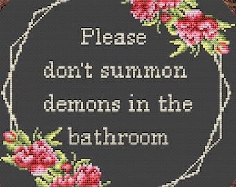 Don't Summon Demons kruissteekpatroon, badkamer kruissteek pdf