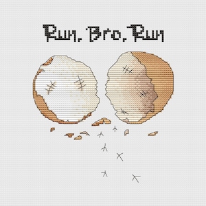 Run Bro Run Counted Cross Stitch Pattern Eggshells Freedom instant download cross stitch pattern