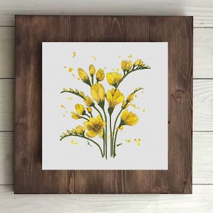 Freesia's kruissteekpatroon bloemen pdf-patroon planten zoete kruissteek instant download pdf