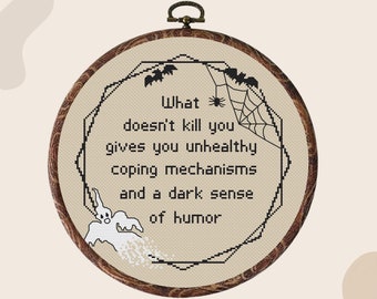 Dark sense of humor Cross Stitch Pattern,  Sarcastic Subversive Cross Stitch PDF