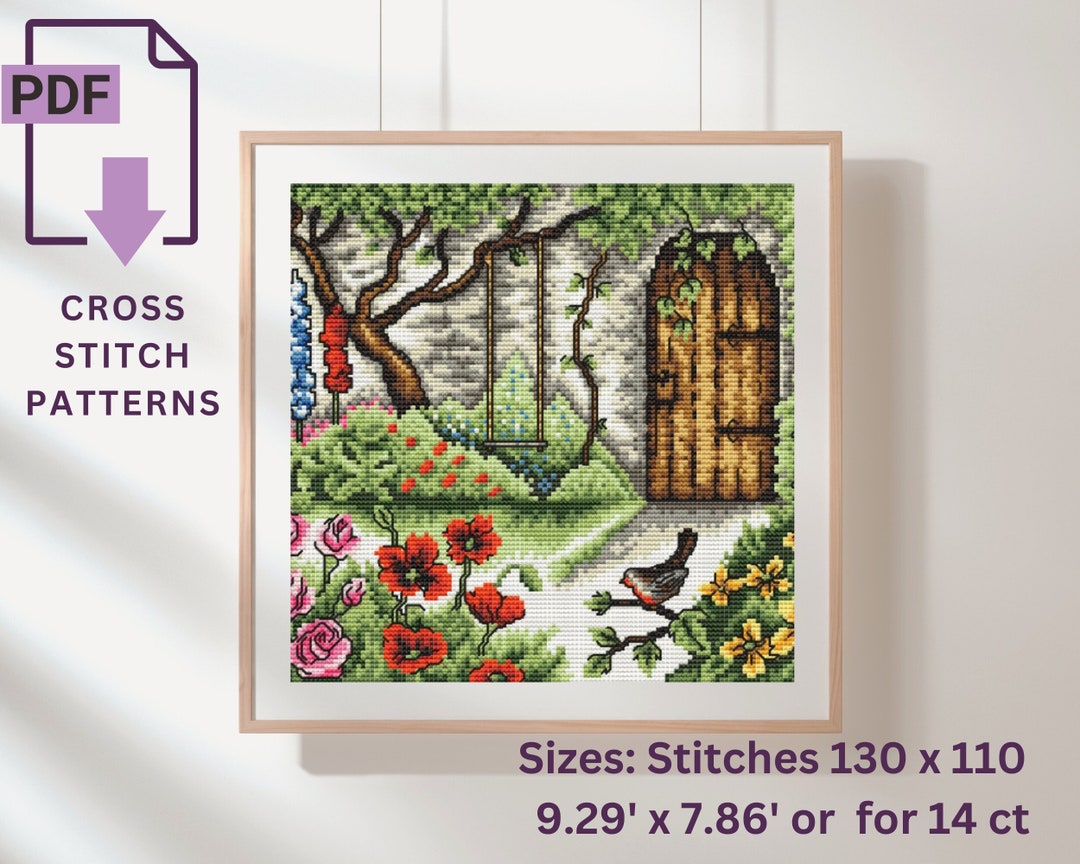 Garden Cross Stitch Pattern Flowers Cross Stitch Pattern PDF Instant ...