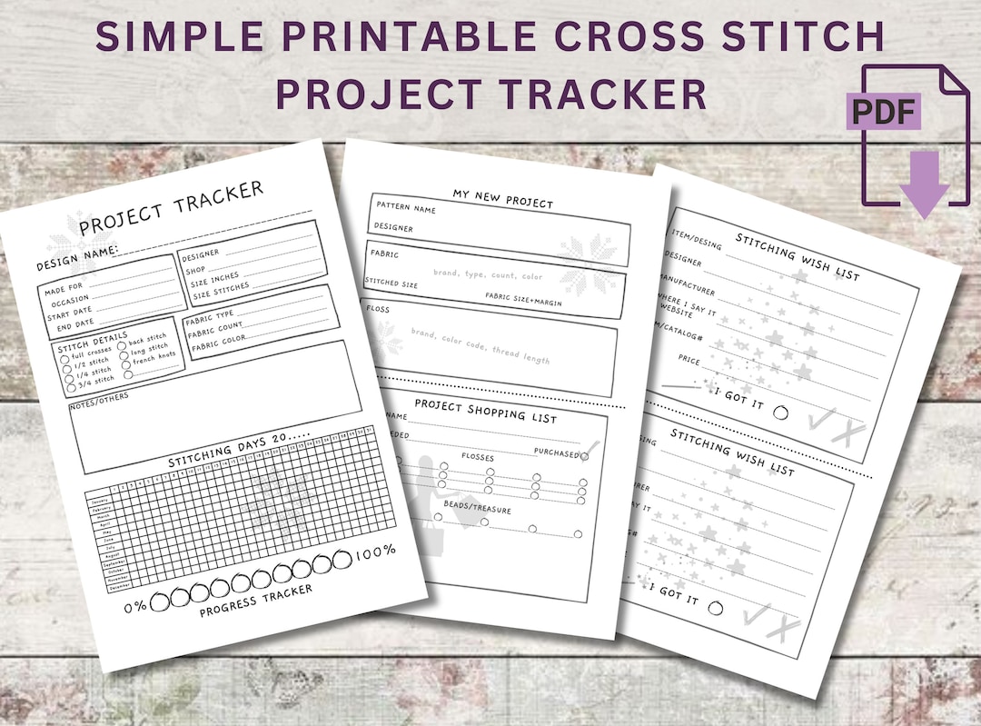 Cross Stitch Project Tracker, Cross Stitch Planner to Organize ...