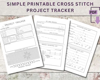 Cross Stitch Project Tracker, Cross Stitch Planner To Organize Needlework, Embroidery, Instant Access and Print