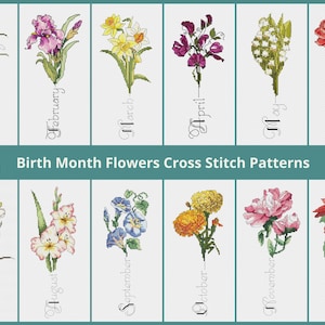 Flowers if the Month Cross Stitch Pattern