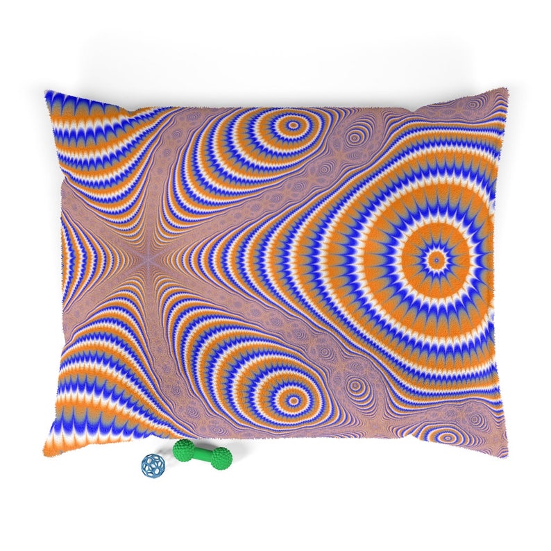 Newton's Method Fractal Orange Sunburst Dog Bed image 1