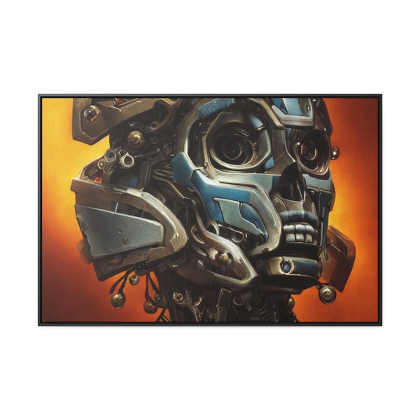 Android Action Race Pilot Portrait Blue Helmet Supersonic Speed Slipstream Framed Canvas Wall Decor