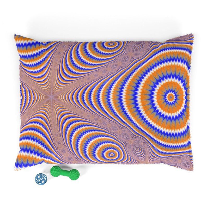 Newton's Method Fractal Orange Sunburst Dog Bed image 5