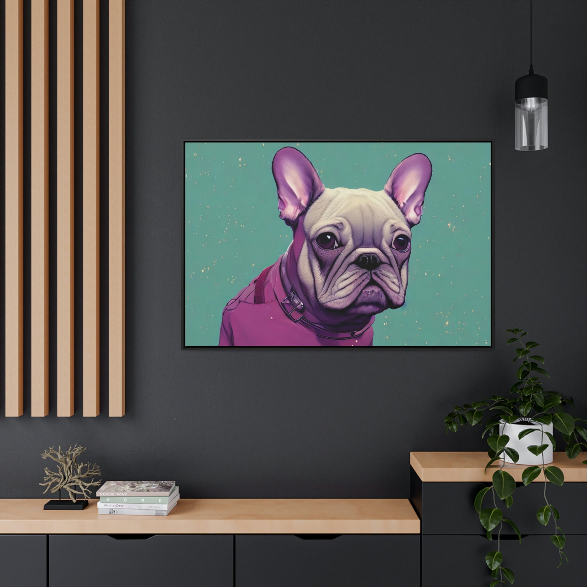 Royal Purple Imperial Frenchie Bulldog Regal Neon Vibrant Big Round ...