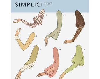 Simplicity 8695 VINTAGE 1930s Sleeve Variations (B), Sizes 10 - 22, New, Uncut