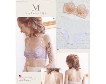 Simplicity 8229 Madalynne 32A - 42DD Underwire Bra and XS-XL Panties/Knickers , NEW Uncut